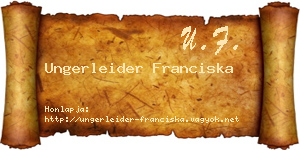 Ungerleider Franciska névjegykártya